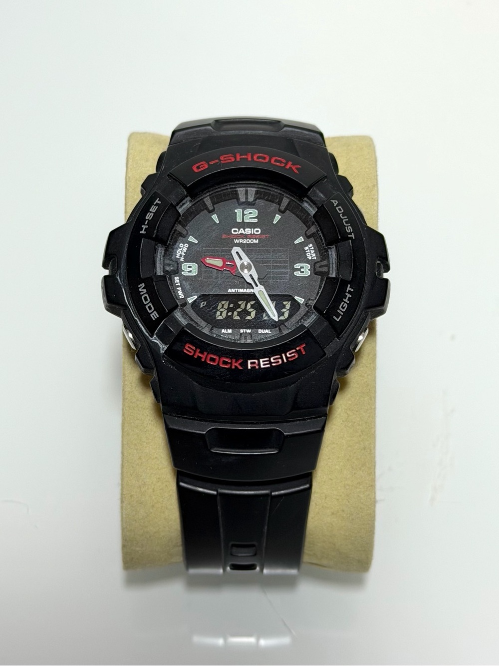 Casio G-Shock G-100 Black Watch with Red Accents